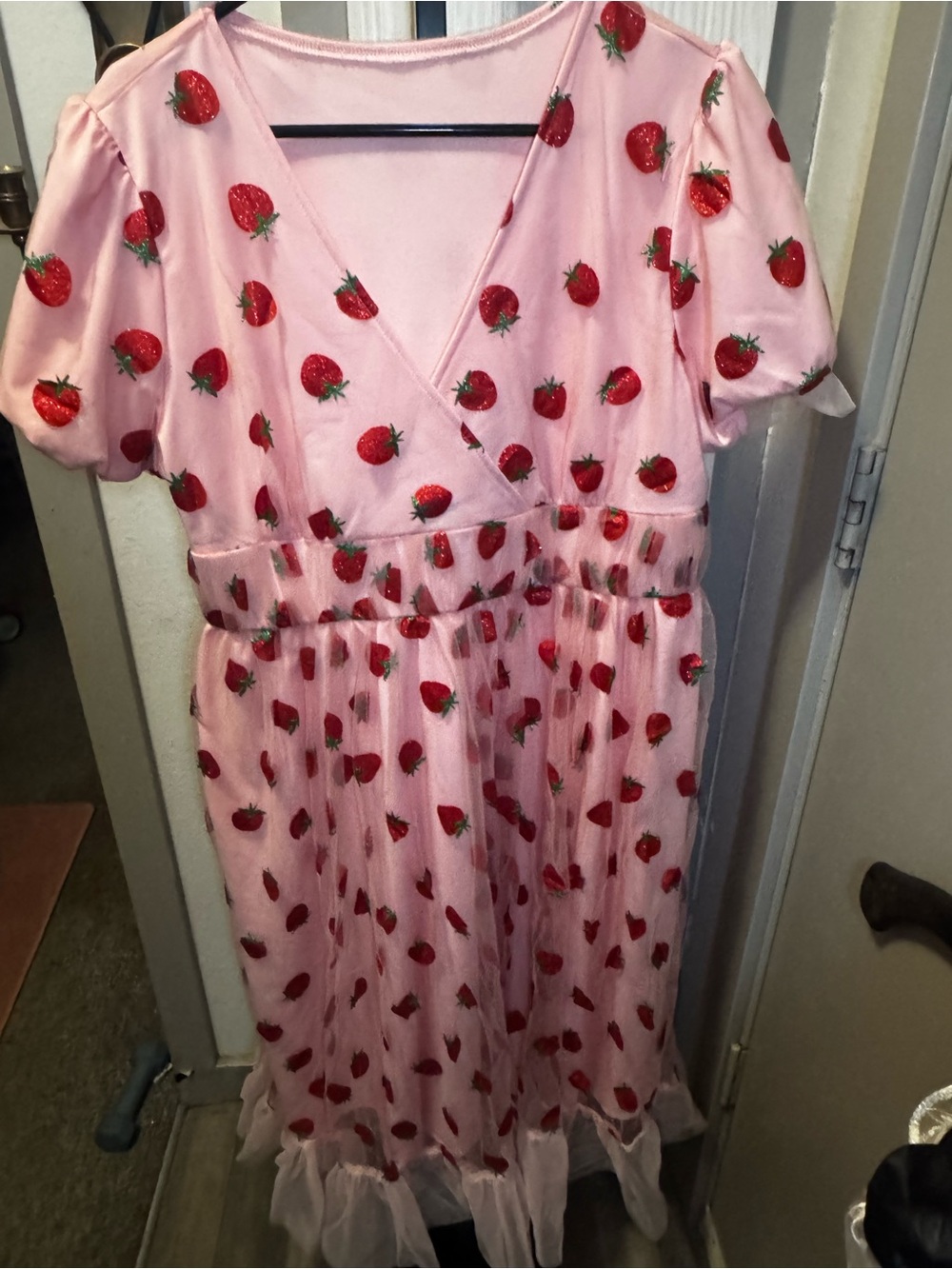 Pink Strawberry Print Dress